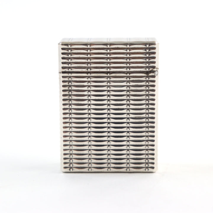 外装美品○Dupont デュポン ライン1 ショート 総柄 スクエアフォルム ローラー式 喫煙グッズ ガスライター シルバー フランス製 着火不可