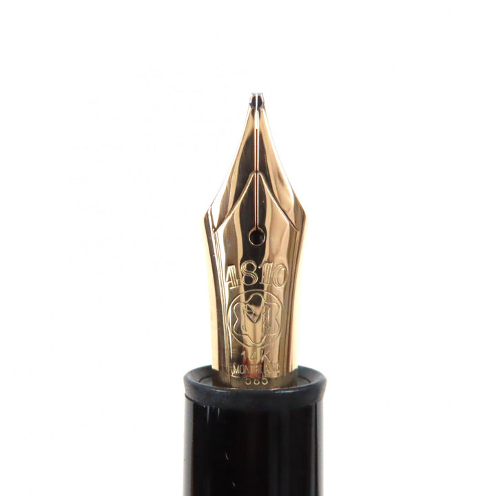 良品▼MONTBLANC モンブラン マイスターシュテュック 146 ペン先14K Bニブ ホワイトスター 万年筆 ブラック ゴールド ドイツ製 メンズ