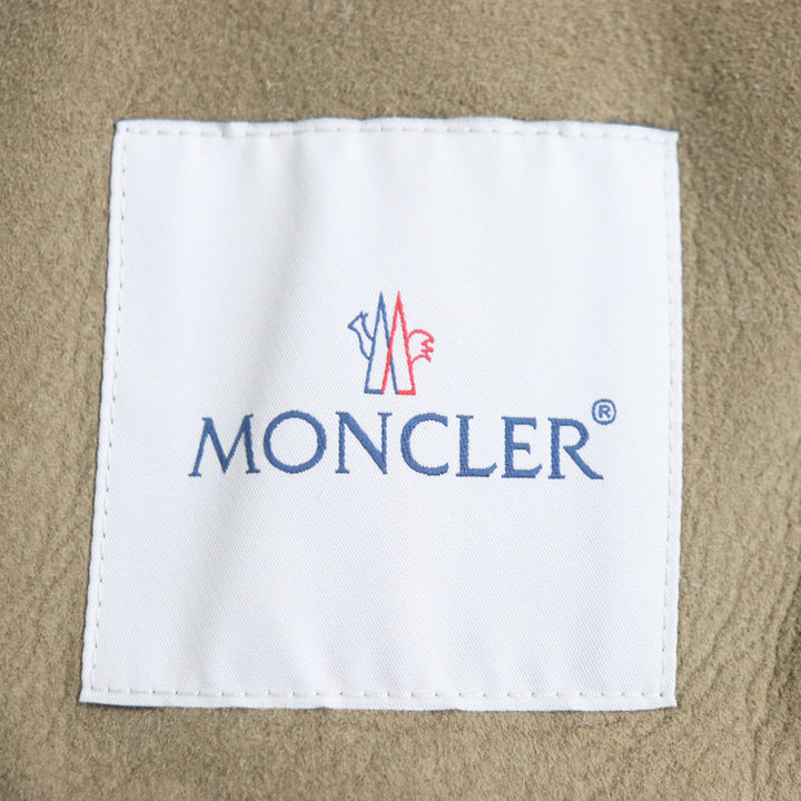 未使用品●MONCLER モンクレール 2021年製 CURVAL ムートン切替 ロゴパッチ付 ジップアップ ダウンジャケット ブラウン 0 正規品 メンズ