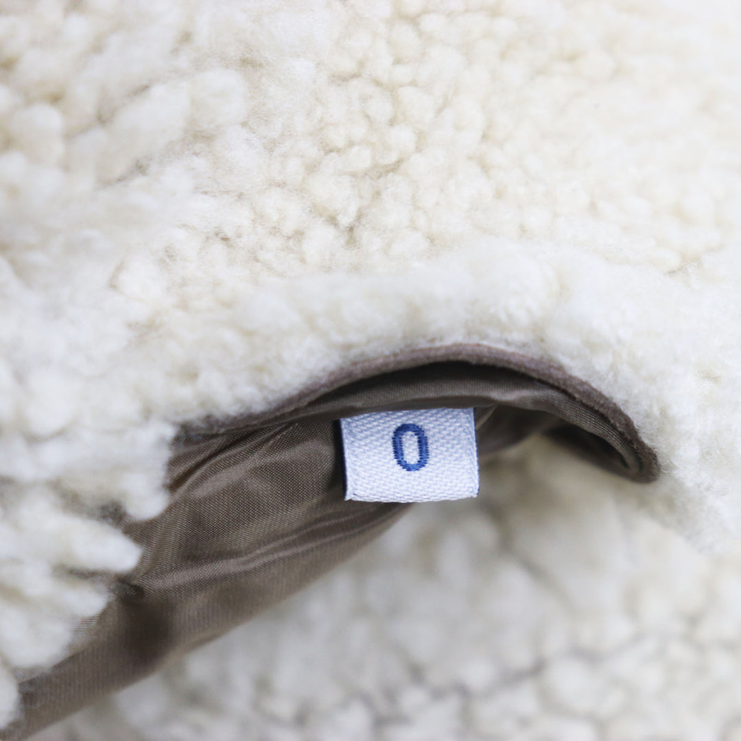 未使用品●MONCLER モンクレール 2021年製 CURVAL ムートン切替 ロゴパッチ付 ジップアップ ダウンジャケット ブラウン 0 正規品 メンズ