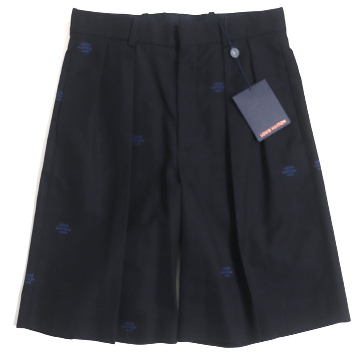 【ドンドン見直し】未使用品 ルイヴィトン 22AW ウール コットン ダミエ テーラドショーツ ショートパンツ 紺 36 伊製 正規品 メンズ