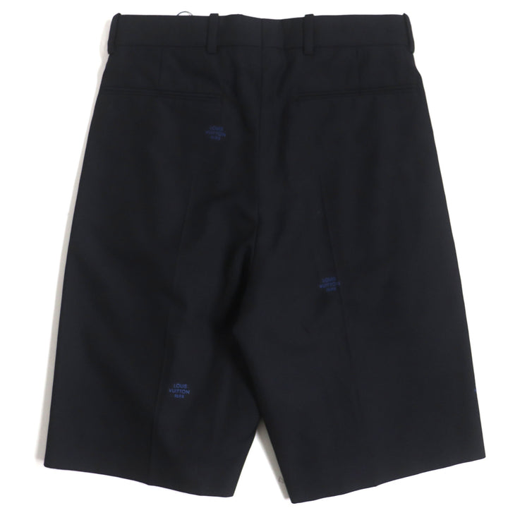 【ドンドン見直し】未使用品 ルイヴィトン 22AW ウール コットン ダミエ テーラドショーツ ショートパンツ 紺 36 伊製 正規品 メンズ
