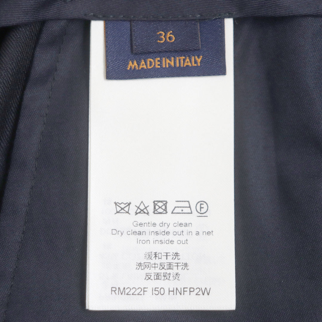 【ドンドン見直し】未使用品 ルイヴィトン 22AW ウール コットン ダミエ テーラドショーツ ショートパンツ 紺 36 伊製 正規品 メンズ