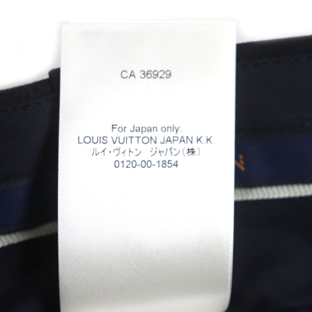 【ドンドン見直し】未使用品 ルイヴィトン 22AW ウール コットン ダミエ テーラドショーツ ショートパンツ 紺 36 伊製 正規品 メンズ