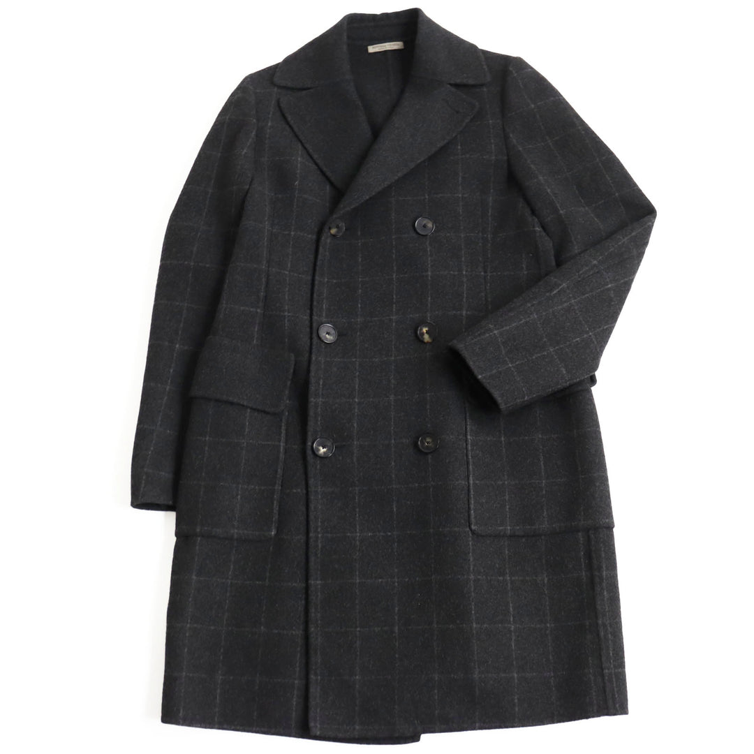 極美品 ボッテガヴェネタ 17AW カシミヤ100% ダブルチェスターコート グレー 46 ハンガー・ガーメント付 伊製 正規品