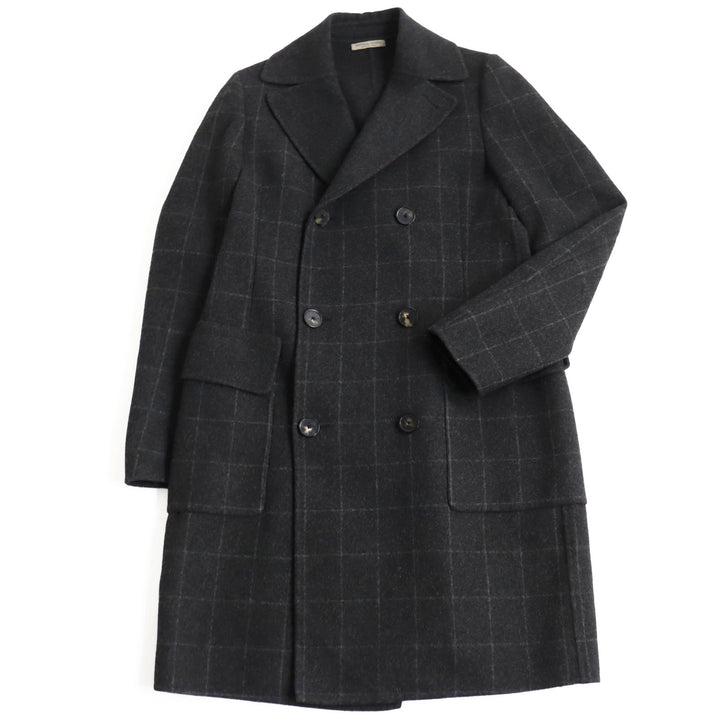 極美品 ボッテガヴェネタ 17AW カシミヤ100% ダブルチェスターコート グレー 46 ハンガー・ガーメント付 伊製 正規品