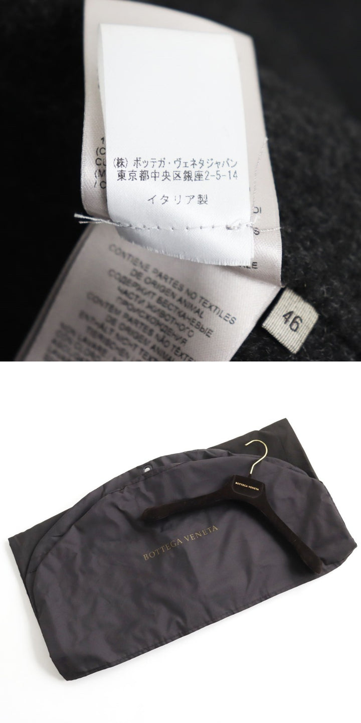 極美品 ボッテガヴェネタ 17AW カシミヤ100% ダブルチェスターコート グレー 46 ハンガー・ガーメント付 伊製 正規品
