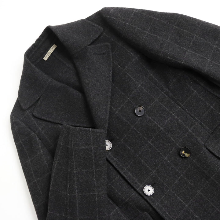極美品 ボッテガヴェネタ 17AW カシミヤ100% ダブルチェスターコート グレー 46 ハンガー・ガーメント付 伊製 正規品