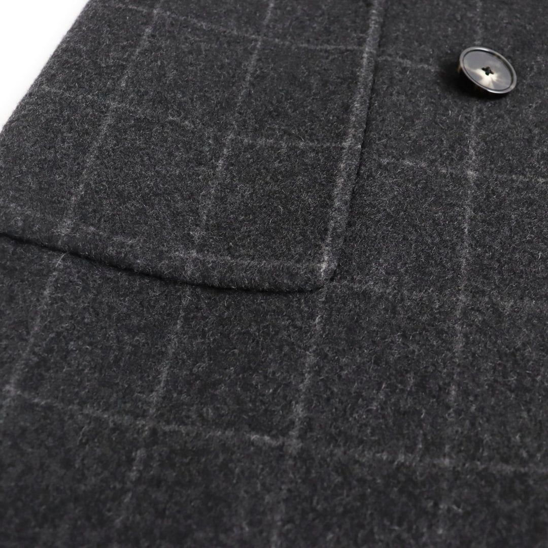 極美品 ボッテガヴェネタ 17AW カシミヤ100% ダブルチェスターコート グレー 46 ハンガー・ガーメント付 伊製 正規品