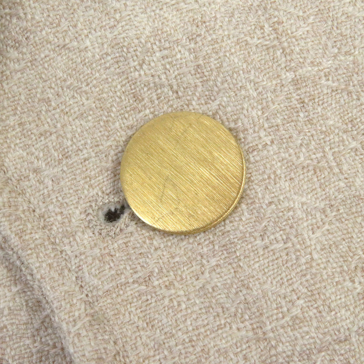 極美品 グッチ 623122 ウール 織柄 ワイドラペル 金ボタン シングル テーラードジャケット ベージュ 44 伊製 正規品