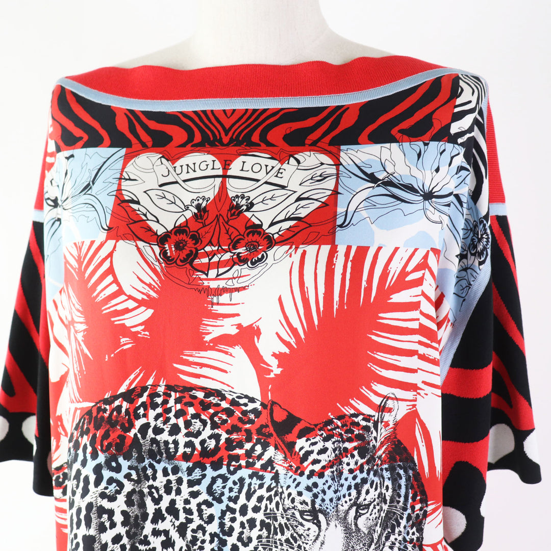 【ドンドン見直し】未使用品 HERMES エルメス 3E2827D3 JUNGLE LOVE ジャングルラブ チュニック／ワンピース レッド 38 伊製 レディース