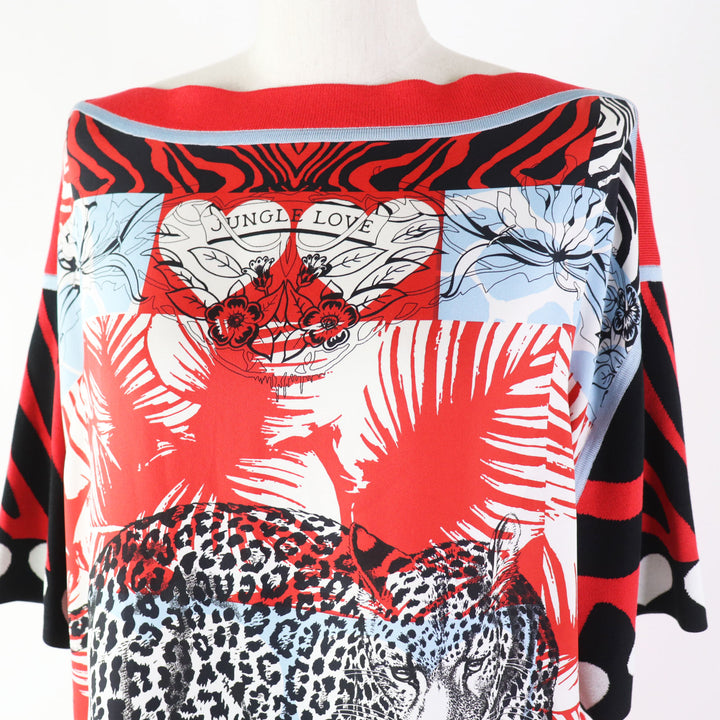 【ドンドン見直し】未使用品 HERMES エルメス 3E2827D3 JUNGLE LOVE ジャングルラブ チュニック／ワンピース レッド 38 伊製 レディース