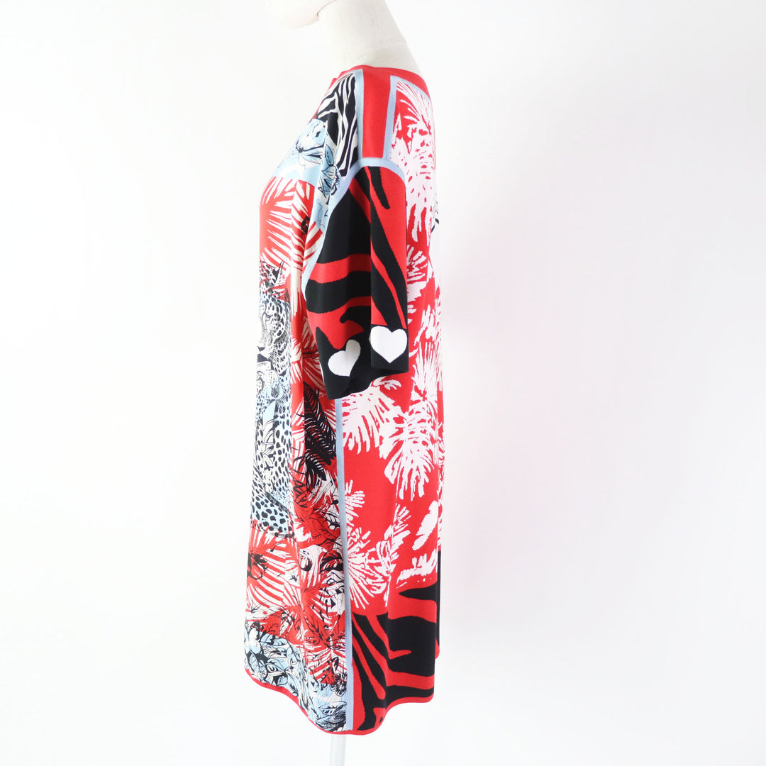 【ドンドン見直し】未使用品 HERMES エルメス 3E2827D3 JUNGLE LOVE ジャングルラブ チュニック／ワンピース レッド 38 伊製 レディース