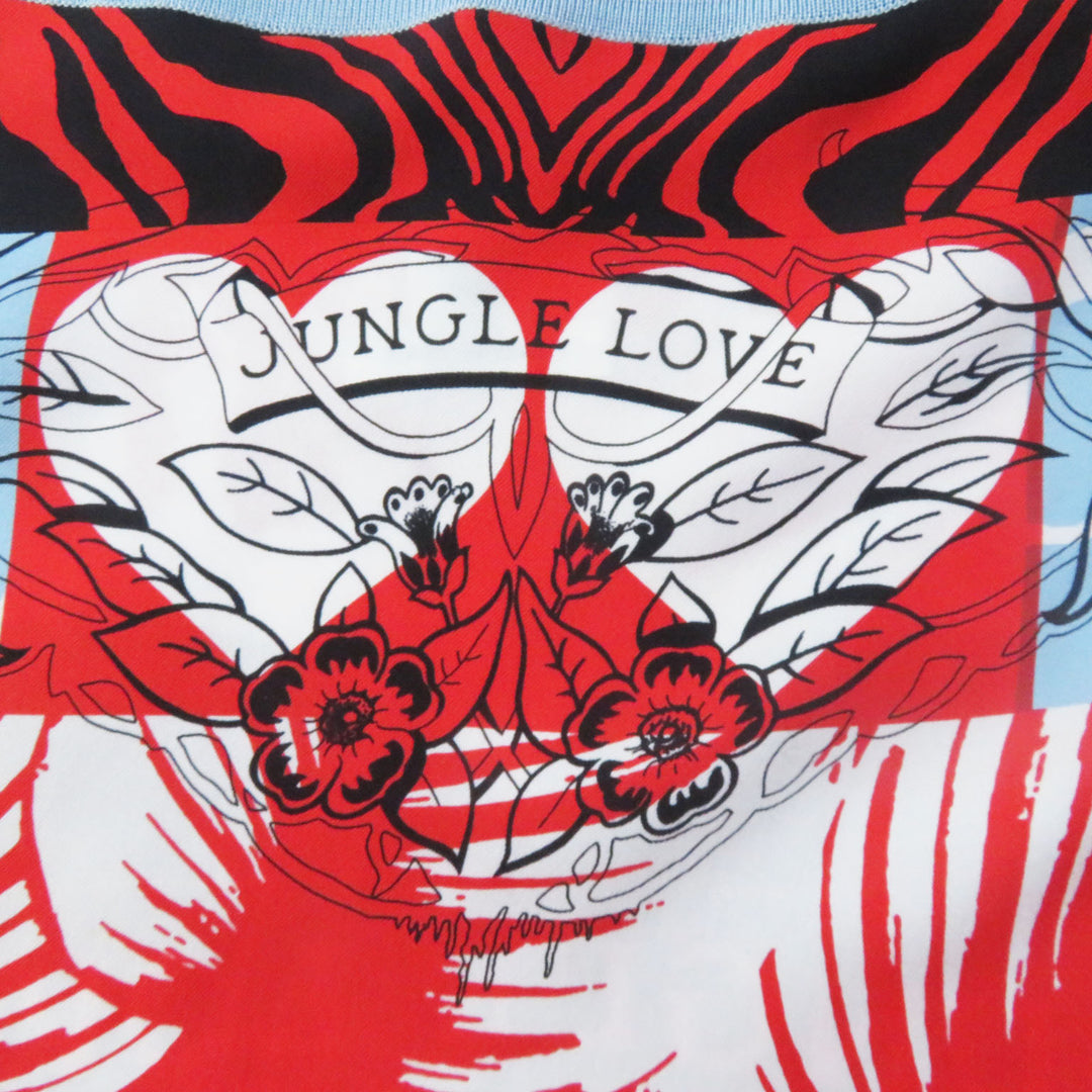 【ドンドン見直し】未使用品 HERMES エルメス 3E2827D3 JUNGLE LOVE ジャングルラブ チュニック／ワンピース レッド 38 伊製 レディース