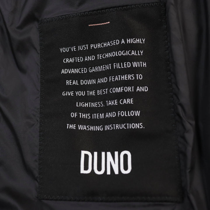 極美品●DUNO デュノ 2020年製 レイヤード ロゴパッチ付き フーデッドダウンコート ジャケット カーキ 50 正規品 メンズ