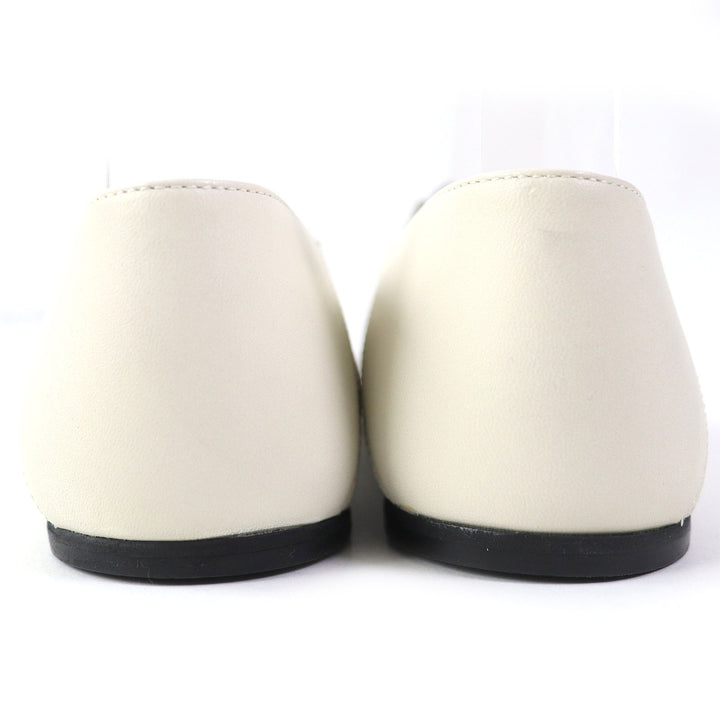 【ドンドン見直し】未使用品△グッチ 621161 レザー ホースビット チェーン付き ポインテッドトゥ フラット パンプス 35.5 箱 袋