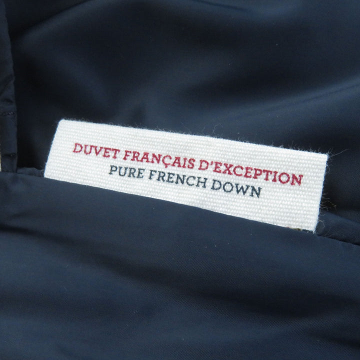 美品★ピレネックス BORDEAUX FUR ラクーンファー・フード付 ZIP UP ダウンジャケット 紺 34 日本サイズS相当 ブルガリア製 正規品