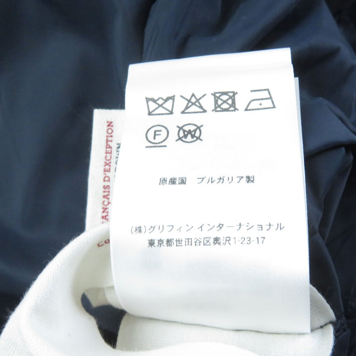 美品★ピレネックス BORDEAUX FUR ラクーンファー・フード付 ZIP UP ダウンジャケット 紺 34 日本サイズS相当 ブルガリア製 正規品