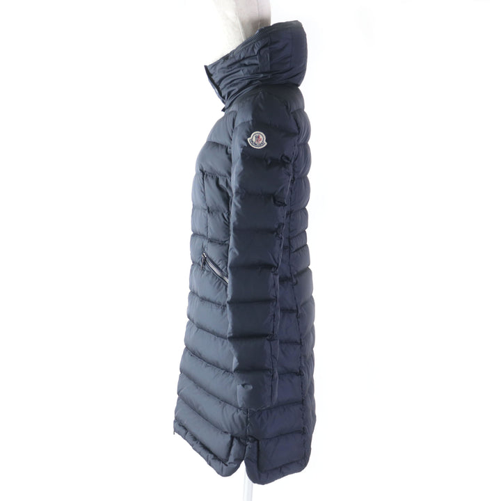 美品★MONCLER モンクレール FLAMMETTE フラメッテ フード・ロゴワッペン付 ZIP UP ダウンコート 紺 00 正規品 レディース