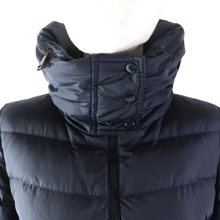 美品★MONCLER モンクレール FLAMMETTE フラメッテ フード・ロゴワッペン付 ZIP UP ダウンコート 紺 00 正規品 レディース