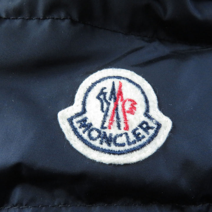 美品★MONCLER モンクレール FLAMMETTE フラメッテ フード・ロゴワッペン付 ZIP UP ダウンコート 紺 00 正規品 レディース