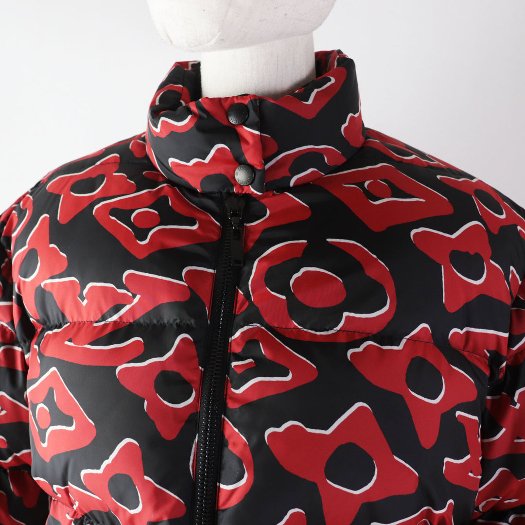 極美品◎ルイヴィトン ウルスフィッシャー 21SS タフテッドモノグラム ダウンジャケット 黒 赤 38 正規品 レディース