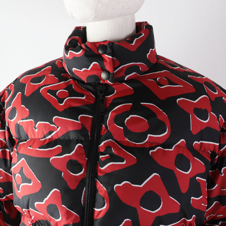 極美品◎ルイヴィトン ウルスフィッシャー 21SS タフテッドモノグラム ダウンジャケット 黒 赤 38 正規品 レディース
