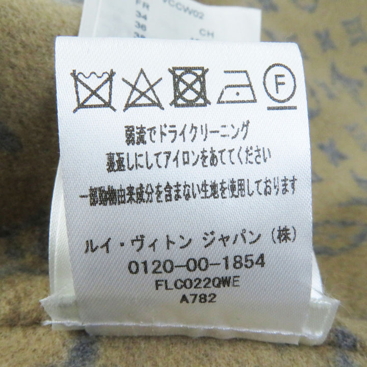美品◎ルイヴィトン 22年製 レザーパイピング 裏モノグラム ベルト付 ラップコート ベージュ 38 正規品 レディース