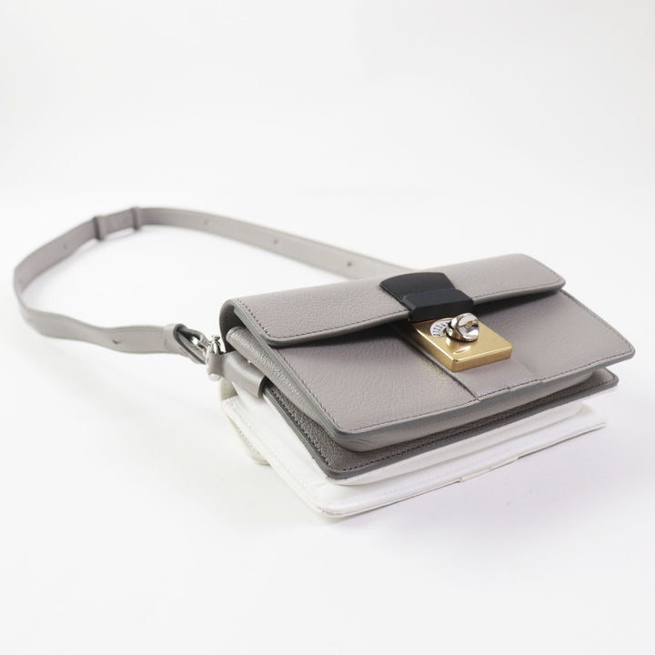 【ドンドン見直し】極美品◎メゾンマルジェラ SB1WD0002 NEW LOCK ニューロック ホリゾンタル レザー ショルダーバッグ 保存袋 正規品