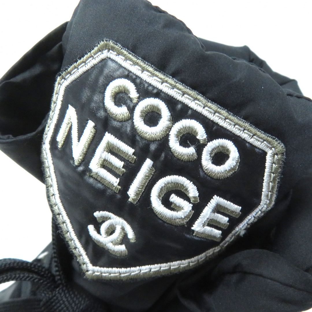 美品△シャネル G34082 COCONEIGE ココネージュ ココマーク レザー使い ナイロン ショートブーツ 黒 35.5 レディース