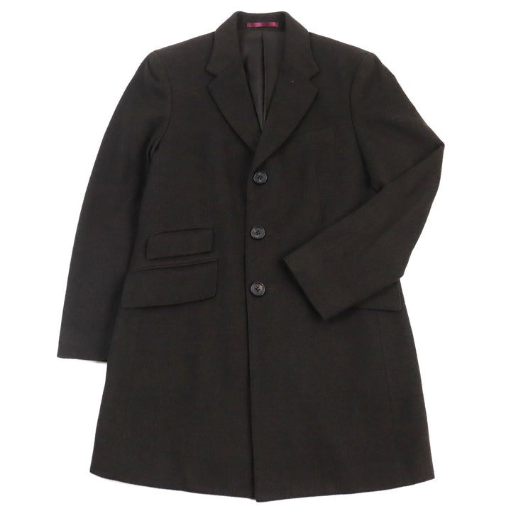 美品○ピーエス ポールスミス PP-RM-35794 カシミヤ100% コインポケット チェスターコート ダークブラウン S 日本製 正規品