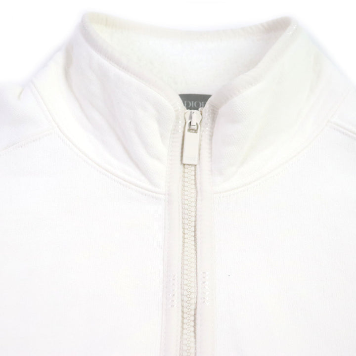 美品▼ディオール オム 24SS 413J434A0879 Dior 47 ロゴ刺繍入 ハーフジップ プルオーバー スウェット ホワイト XL 正規品