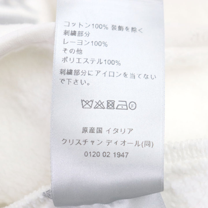 美品▼ディオール オム 24SS 413J434A0879 Dior 47 ロゴ刺繍入 ハーフジップ プルオーバー スウェット ホワイト XL 正規品