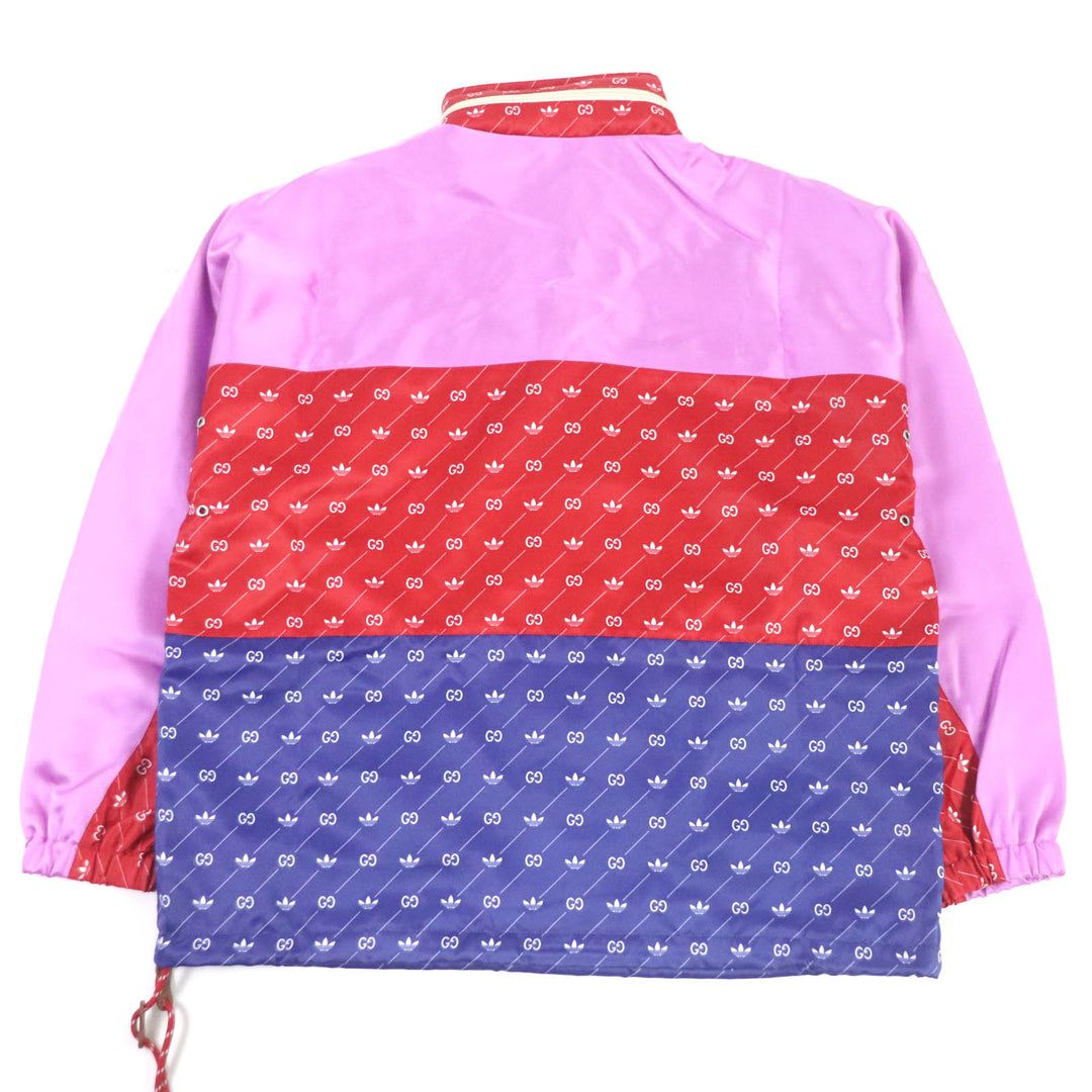 【ドンドン見直し】極美品□グッチ adidas 22AW 691429 トレフォイル GGロゴ フード入 アノラックパーカー ブルゾン 46 伊製 正規品