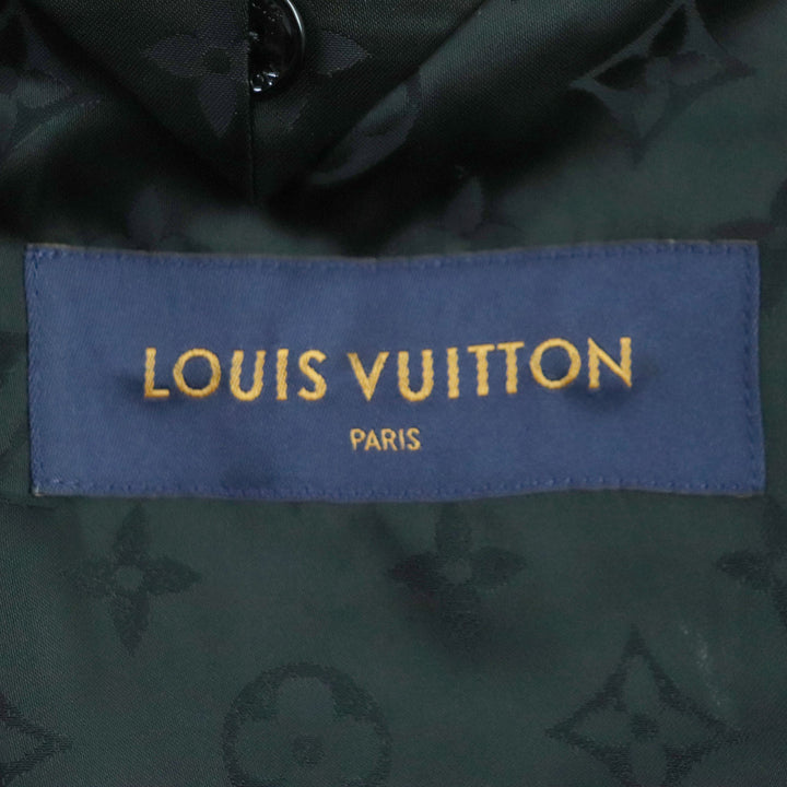 極美品▼LOUIS VUITTON ルイヴィトン マドラスチェック モノグラム ロゴ入りボタン チェスターコート ピンク マルチ 48 伊製 正規品