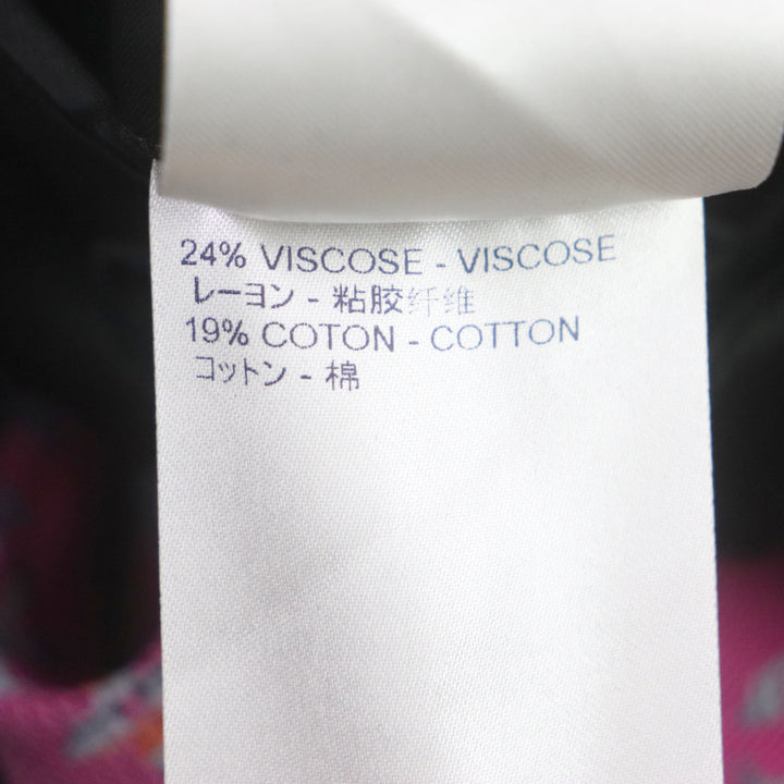 極美品▼LOUIS VUITTON ルイヴィトン マドラスチェック モノグラム ロゴ入りボタン チェスターコート ピンク マルチ 48 伊製 正規品