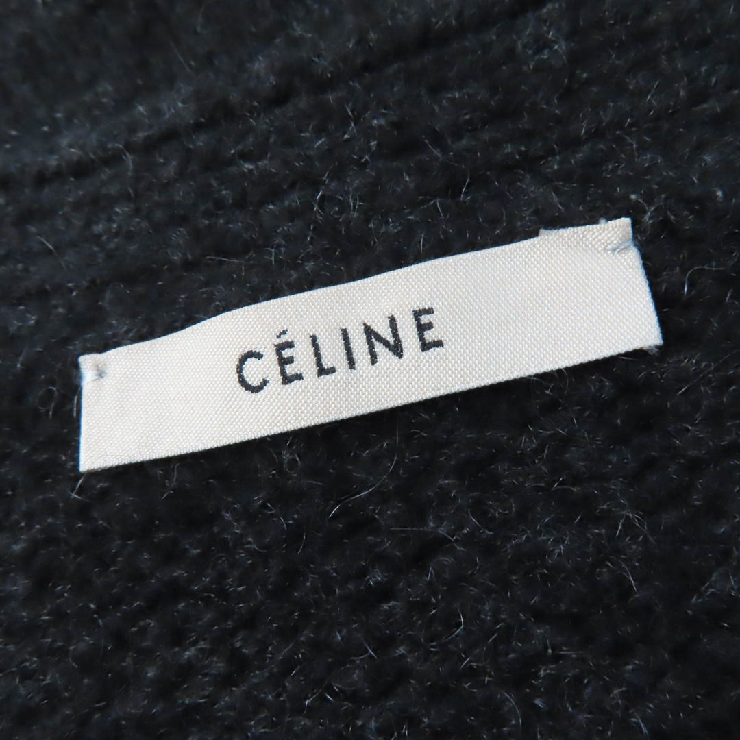 極美品☆CELINE セリーヌ 2 5Q46/4206 カシミヤ100％ フィービー期 長袖 ニットコート ロングカーディガン ダークグレー M 正規品　