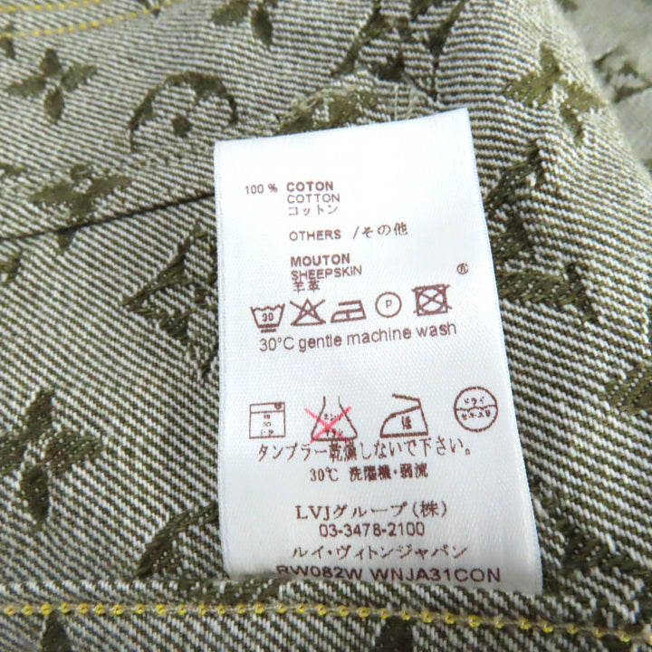 未使用★ルイヴィトン 08AW モノグラモフラージュ・ライン 村上隆コラボ 襟ボア付 モノグラム カモフラ デニムジャケット 40 正規品