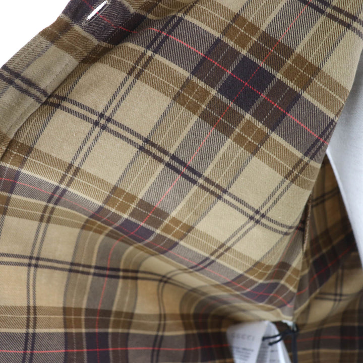 【ドンドン見直し】極美品★GUCCI グッチ 20AW 641302 チェック柄 カットオフ ノースリーブシャツ 40 伊製 正規品 レディース