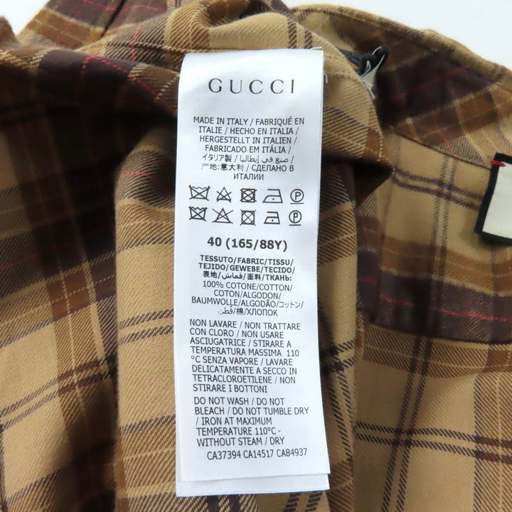 【ドンドン見直し】極美品★GUCCI グッチ 20AW 641302 チェック柄 カットオフ ノースリーブシャツ 40 伊製 正規品 レディース