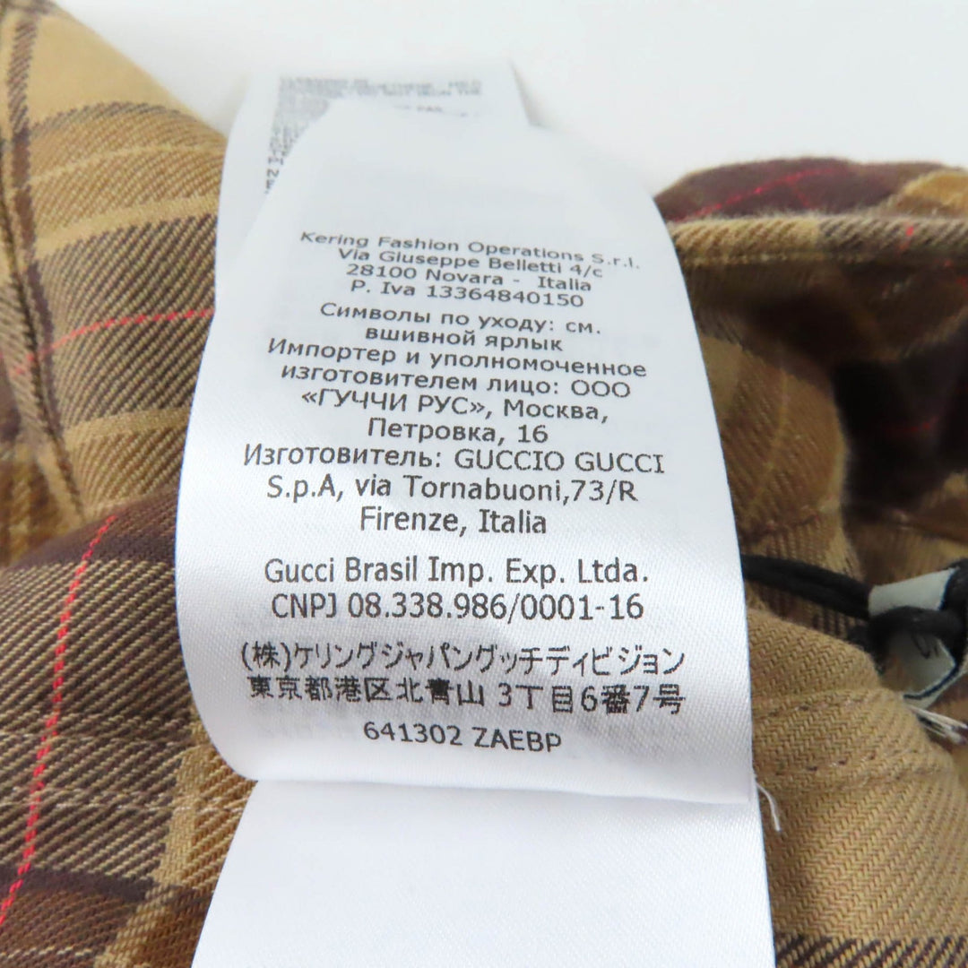 【ドンドン見直し】極美品★GUCCI グッチ 20AW 641302 チェック柄 カットオフ ノースリーブシャツ 40 伊製 正規品 レディース