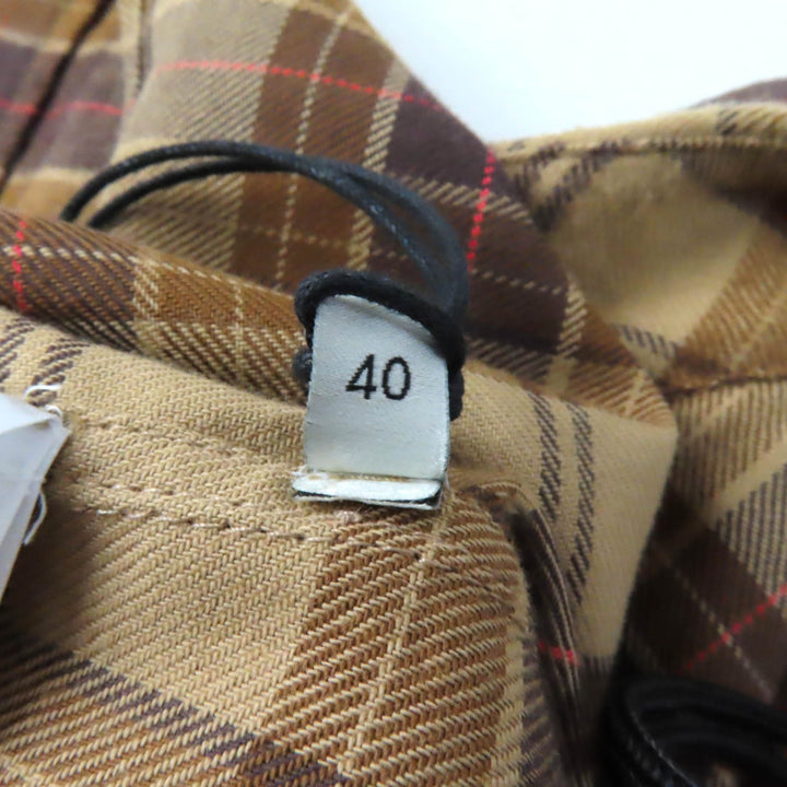 【ドンドン見直し】極美品★GUCCI グッチ 20AW 641302 チェック柄 カットオフ ノースリーブシャツ 40 伊製 正規品 レディース