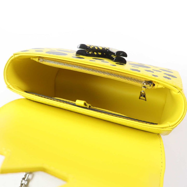 未使用品◎LV×YK ルイヴィトン 草間彌生 M21695 ツイストPM エピ ペインテッド ドット ショルダーバッグ イエロー ブラック 保存袋付き