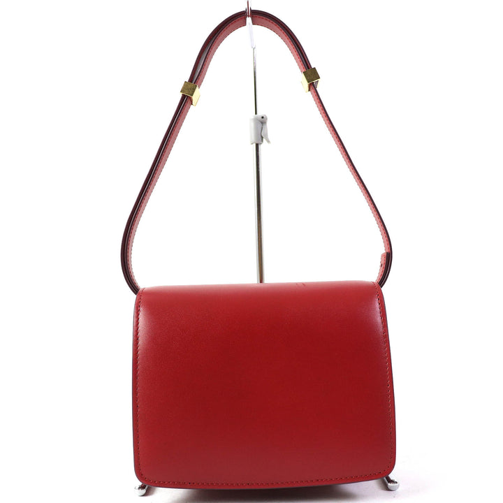 【ドンドン見直し】極美品△CELINE セリーヌ 189183DLS CLASSIC BOX Small レザー ショルダーバッグ レッド ゴールド金具 伊製