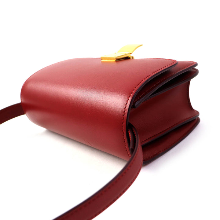 【ドンドン見直し】極美品△CELINE セリーヌ 189183DLS CLASSIC BOX Small レザー ショルダーバッグ レッド ゴールド金具 伊製