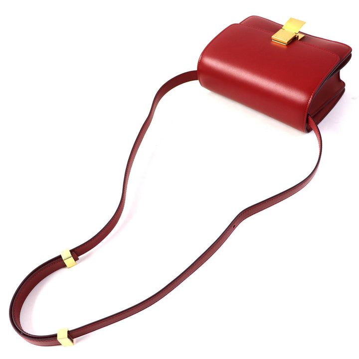 【ドンドン見直し】極美品△CELINE セリーヌ 189183DLS CLASSIC BOX Small レザー ショルダーバッグ レッド ゴールド金具 伊製