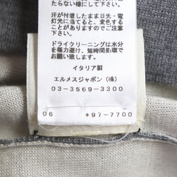 極美品▼HERMES エルメス ジャングルラブ カシミヤ シルク モックネック ニット ワンピース グレー 34 イタリア製 正規品 レディース