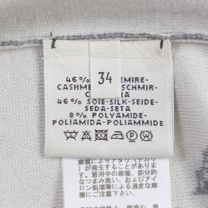 極美品▼HERMES エルメス ジャングルラブ カシミヤ シルク モックネック ニット ワンピース グレー 34 イタリア製 正規品 レディース