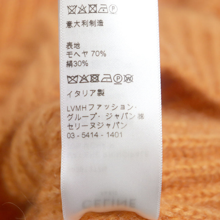 【ドンドン見直し】極美品▼セリーヌ 定価176000円 2021年製 2A38T377N クロップド丈 ニット カーディガン オレンジ XS 伊製 正規品