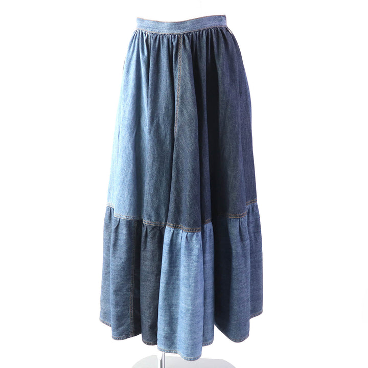 【ドンドン見直し】美品△クリスチャンディオール 21SS 112J56A3941 パッチワークデザイン ロング フレアスカート 40 伊製 正規品